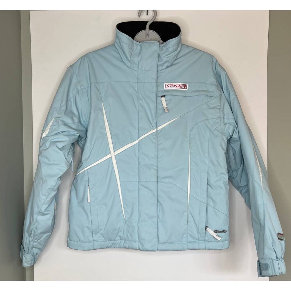 Spyder Women's XT 10,000 Snowboarding Blue And White Coat Size 10